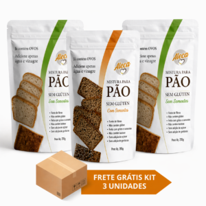 2 misturas sem sementes e 1 mistura com sementes